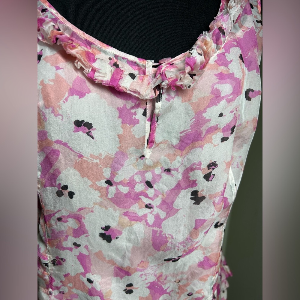 Sigrid Olsen Vibrant Pink and Cream Patterned Garment - Picture 7 of 8